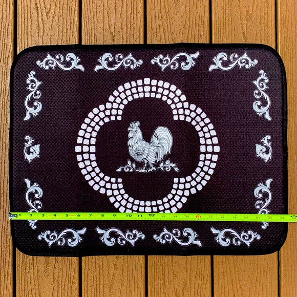 🆕TEMPTATIONS SET OF 2 DOODLE DOO COUNTERTOP MICROFIBER KITCHEN DISH DRYING MATS - Picture 6 of 8